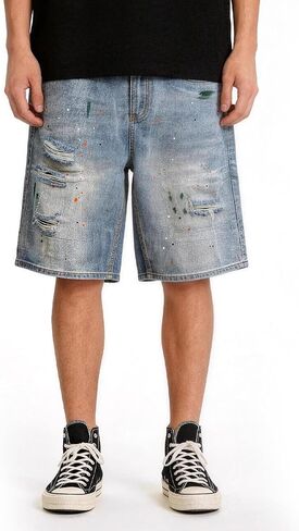 Men's Denim Shorts - Classic Fit Jean Shorts with Zipper Fly, Casual Summer Shorts for Men in Kuwait