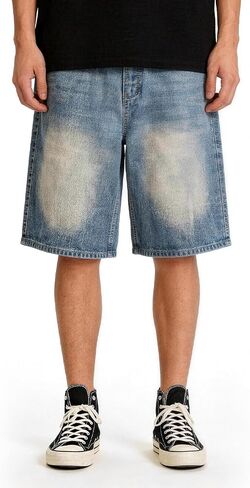 Men's Denim Shorts - Classic Fit Jean Shorts with Zipper Fly, Casual Summer Shorts for Men in Kuwait