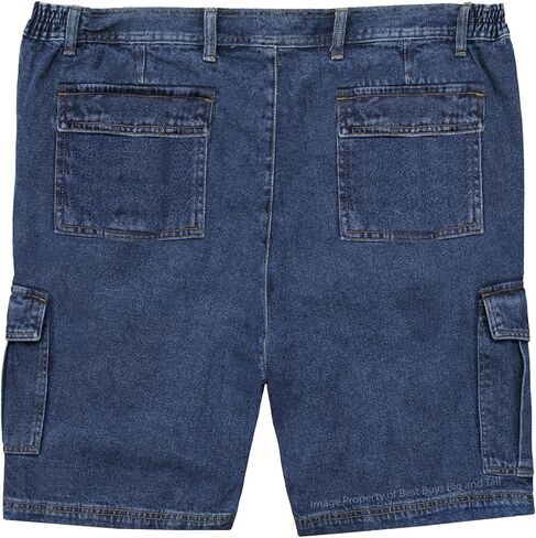 ROCXL Big Men’s Denim Cargo Shorts Expandable Waist Size 46 to 70 (68, Denim Blue) in Saudi Arabia