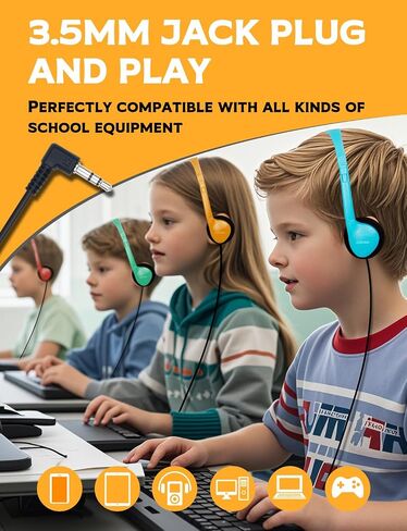 Kids Headphones Bulk 24 Pack for School Classroom K-12,Wholesale Class Set Earphones for Students Children Toddler Teens Boys Girls Adult 3.5mm Jack Multi Color in Saudi Arabia