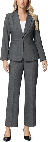 Lamgool Women's Suits 2 Piece Set Business Pant Suits Dressy One Button Blazer Sets Professional Work Office Outfits in Kuwait