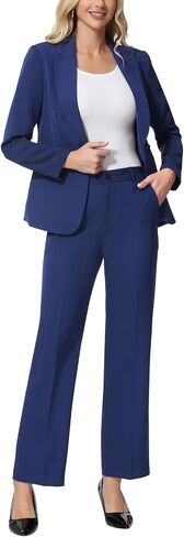 Lamgool Women's Suits 2 Piece Set Business Pant Suits Dressy One Button Blazer Sets Professional Work Office Outfits in Kuwait