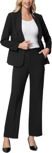 Lamgool Women's Suits 2 Piece Set Business Pant Suits Dressy One Button Blazer Sets Professional Work Office Outfits in Kuwait