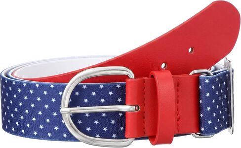 American Flag Baseball/softball Belt, USA Star Adjustable PU Leather Elastic Belt for Youth Sport Practice in Kuwait
