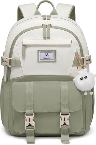 LOVEVOOK School Backpack for Teen Girls, Bookbag for 10-16 Student, Back to School Cute Kids Backpack, Middle High College Backpack Purse with Large Cup Holder for Travel Fit 15.6" Laptop, Khaki-Beige in Saudi Arabia