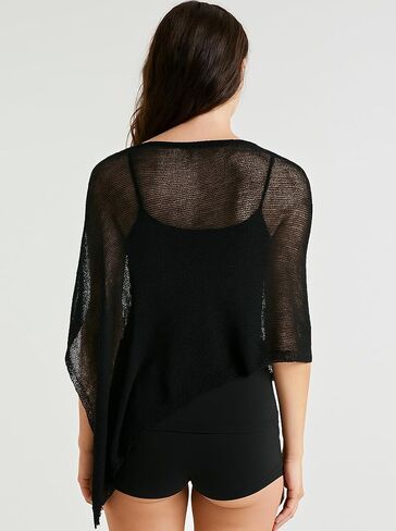 Sheer Poncho for Women Lightweight Knit Poncho Shawl Top Bolero Shrug Sweater in Saudi Arabia
