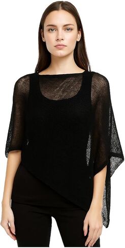 Sheer Poncho for Women Lightweight Knit Poncho Shawl Top Bolero Shrug Sweater in Saudi Arabia