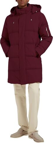 Orolay Men's Quilted Down Jacket – Windproof, Water-Resistant, Hooded Puffer Coat with Pockets for Winter Sports in Kuwait