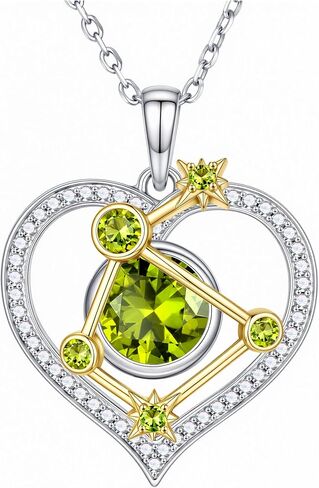Iefil Birthstone Necklace for Women - 925 Sterling Silver Zodiac Constellation Necklace, Anniversary Birthday Jewelry Gifts in Kuwait