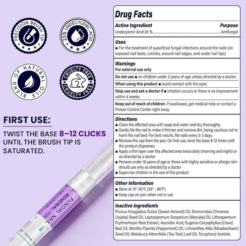 Nail Fungus Pen-Extra Strength Nail Fungus Treatment with 25% Undecylenic Acid & Tea Tree Oil for Toenails & Fingernails in Kuwait