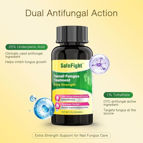 Toenail Fungus Treatment with 25% Undecylenic Acid & Tolnaftate, SafeFight Nail Repair Solution for Fungi Nail, Toenail Fungus Treatment Extra Strength Nail Repair for Fungi Nail in Saudi Arabia