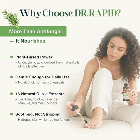 Toenail Fungus Treatment Extra Strength - DR.RAPID Nail Repair for Damaged Nails, Nail Fungus Treatment Extra Strength with 25% Undecylenic Acid & Tea Tree Oil, Nail Repair for nail fungus treatment in Saudi Arabia