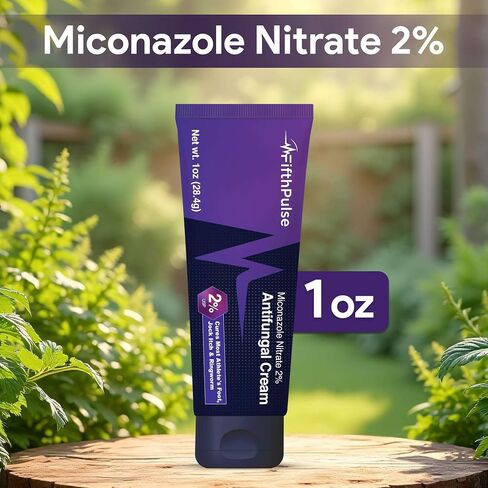 FifthPulse Miconazole Antifungal Cream, 1oz - Anti Fungal Cream for Skin that Aids with Redness, Scaling, Itching, Discomfort, and More - for Athletes Foot, Ringworm, and Jock Itch in Kuwait