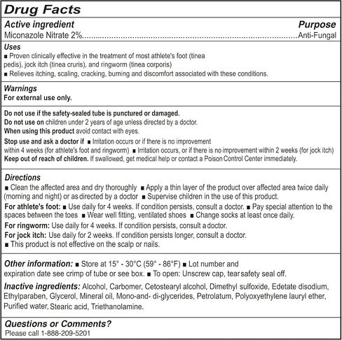 FifthPulse Miconazole Antifungal Cream, 1oz - Anti Fungal Cream for Skin that Aids with Redness, Scaling, Itching, Discomfort, and More - for Athletes Foot, Ringworm, and Jock Itch in Kuwait