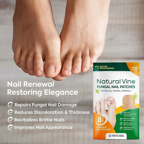 Toenail Fungus Treatment Extra Strength: Nail Fungus Treatment Patches for Toenail and Fingernails - 8-Hour Nighttime Renewal with 1% Tolnaftate - 32 Patches in Saudi Arabia