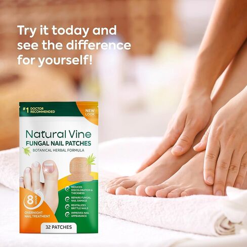 Toenail Fungus Treatment Extra Strength: Nail Fungus Treatment Patches for Toenail and Fingernails - 8-Hour Nighttime Renewal with 1% Tolnaftate - 32 Patches in Saudi Arabia