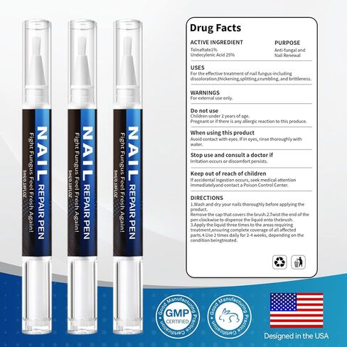 Nail Fungus Treatment Pen (5 Count) 25% Undecylenic Acid Maximum Strength Toenail Fungus Pen, Suitable for Toenail Repair for Damaged, Broken& Discolored Nails Repair -5ml/0.18FLOZ in Kuwait