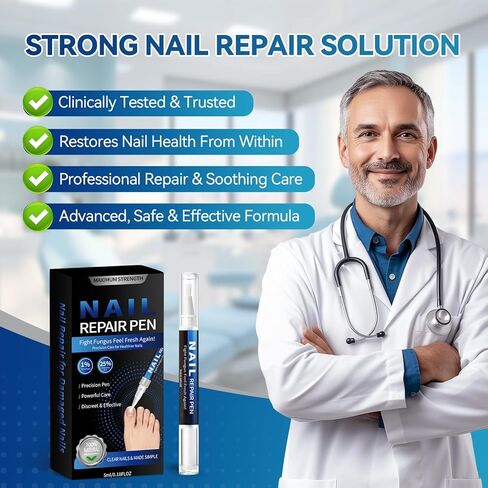Nail Fungus Treatment Pen (5 Count) 25% Undecylenic Acid Maximum Strength Toenail Fungus Pen, Suitable for Toenail Repair for Damaged, Broken& Discolored Nails Repair -5ml/0.18FLOZ in Kuwait