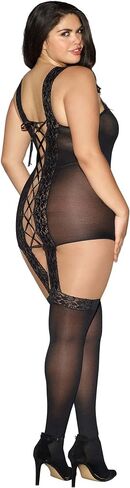فستان Dreamgirl النسائي بمقاس كبير من Tahiti Garter مع جوارب مرفقة in Kuwait