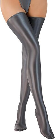 FEOYA Shiny Thigh High Stockings for Women Oil Glossy Stockings Opaque Long Stockings Over Knee Cosplay Socks in Kuwait