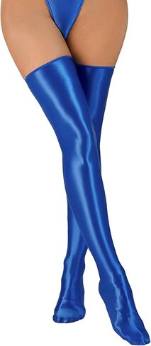 FEOYA Shiny Thigh High Stockings for Women Oil Glossy Stockings Opaque Long Stockings Over Knee Cosplay Socks in Kuwait