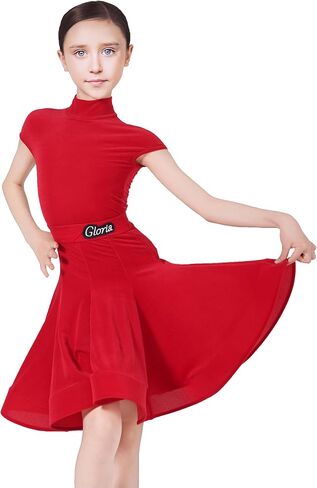 SCGGINTTANZ GD3206 Kid Latin Ballroom Dance Professional Race/Training Dress for Girl (Ultra Thin Velvet Material) in Saudi Arabia