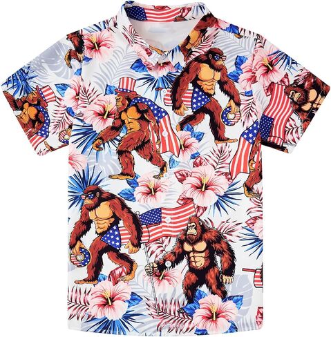westwolf Boys Hawaiian Shirts 7-14 Years Button Down Short Sleeve Cool Top Shirt in Saudi Arabia