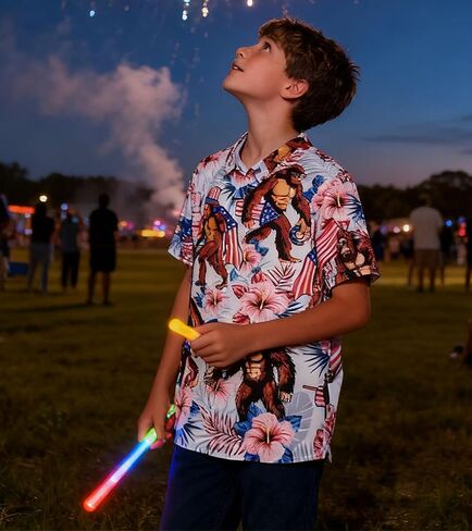 westwolf Boys Hawaiian Shirts 7-14 Years Button Down Short Sleeve Cool Top Shirt in Saudi Arabia