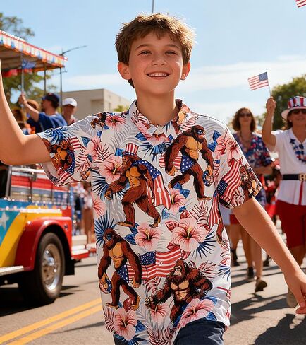 westwolf Boys Hawaiian Shirts 7-14 Years Button Down Short Sleeve Cool Top Shirt in Saudi Arabia
