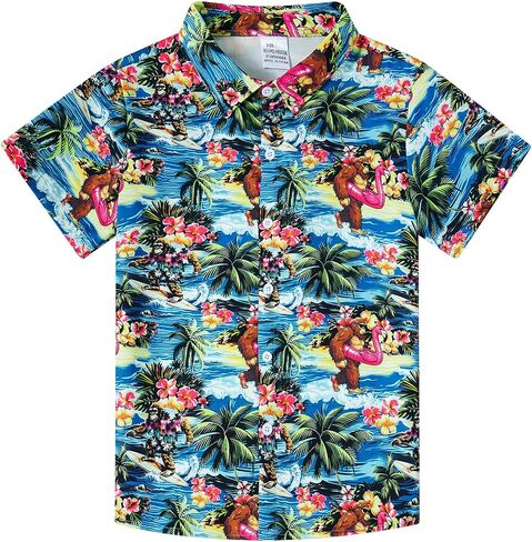 westwolf Boys Hawaiian Shirts 7-14 Years Button Down Short Sleeve Cool Top Shirt in Saudi Arabia