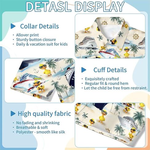 American Flag Boys Hawaiian Shirts 3D Graphic Short Sleeve Button Down Dress Shirt Kids Beach Aloha Shirt for 3-14 Years in Saudi Arabia