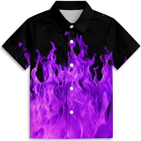 American Flag Boys Hawaiian Shirts 3D Graphic Short Sleeve Button Down Dress Shirt Kids Beach Aloha Shirt for 3-14 Years in Saudi Arabia