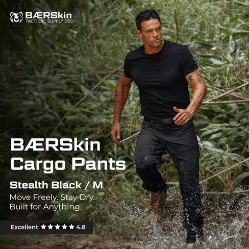 BAERSKIN Water Repellent Tactical Cargo Pants for Men - PFAS Free Stretch Work Pants - Mens Cargo Pants 30-44 in Kuwait