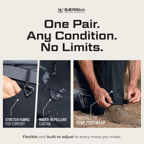 BAERSKIN Water Repellent Tactical Cargo Pants for Men - PFAS Free Stretch Work Pants - Mens Cargo Pants 30-44 in Kuwait