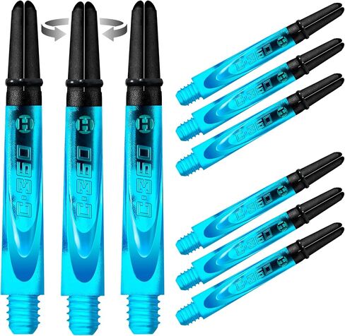 Harrows Darts 3 x Sets of Carbon 360 Dart Stems - 9 Dart Shafts in Total - Medium, Midi & Short (Black, Midi) in Kuwait