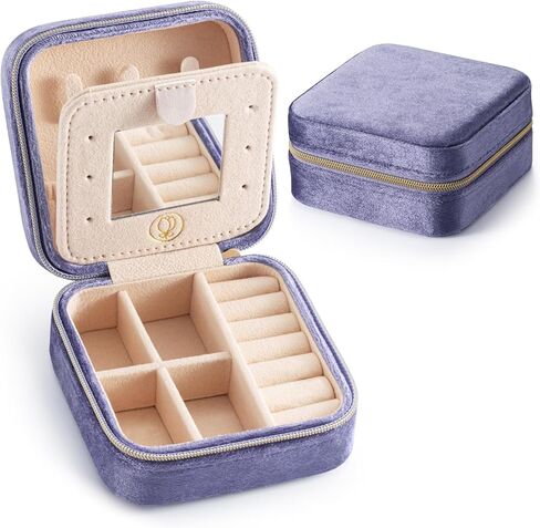 Mini Jewelry Travel Case,Small Jewelry Box,Traveling Jewelry Organizer,Portable Jewellery Storage Holder for Rings Earrings Necklace Bracelet Bangle for Girls Women(Pink - 1 pack) in Saudi Arabia