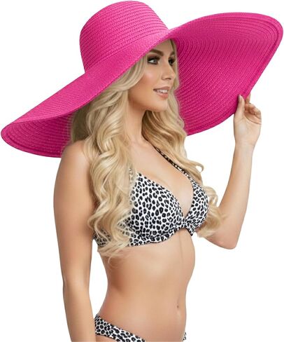 Barelove Sun Straw Hat Wide Brim Shape Hat with UPF 80+, Packable Foldable Floppy Summer Beach Hat for Women Men in Saudi Arabia