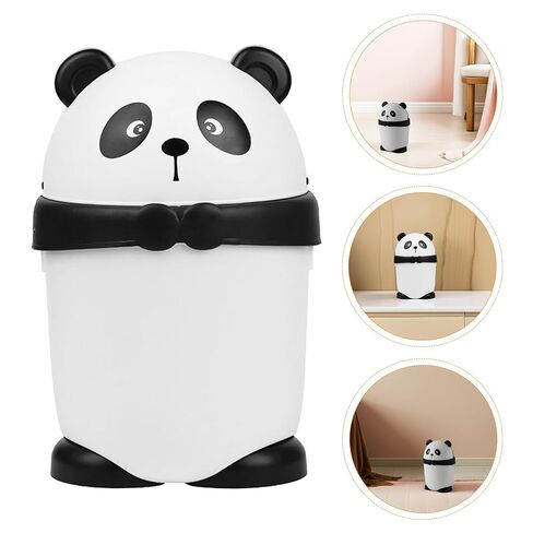 Ciieeo Cute Panda Trash Can with Flip Lid, 2pcs Mini Garbage Bin for Bedroom and Kitchen, Plastic Desktop Rubbish Bin for Bathroom and Living Room Use in Saudi Arabia