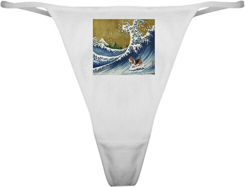 CafePress Basset Hound Surfing Classic Thong Underwear, Womens Panties in Kuwait