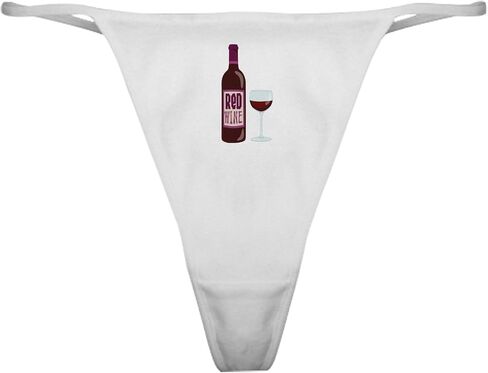 CafePress Red Wine Bottle Glass Classic Thong Underwear, Womens Panties in Kuwait