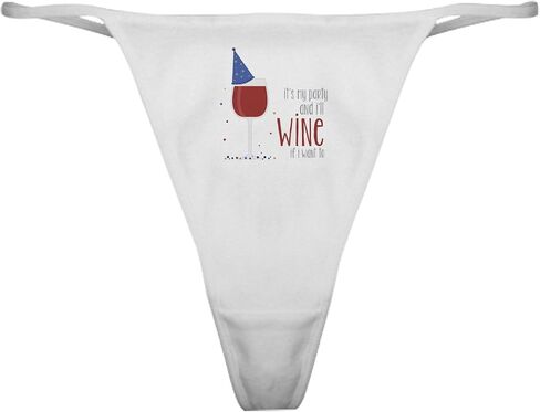 CafePress Red Wine Bottle Glass Classic Thong Underwear, Womens Panties in Kuwait