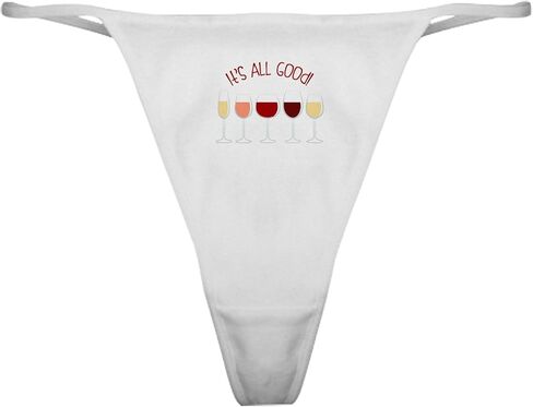 CafePress Red Wine Bottle Glass Classic Thong Underwear, Womens Panties in Kuwait