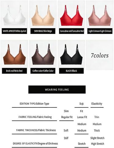 7-Pack Seamless Everyday Bra - Ultra Soft, Breathable and Lightweight Wireless Bras, Essential Wardrobe Basics in Kuwait