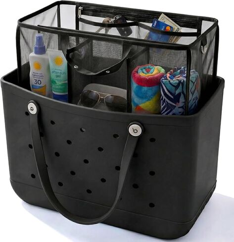 LETGO Beach Bag Organizer Compatible with X Large Bogg Bag Accessories Inserts, Lightweight Mesh Insert Divider Pouch for Original XL Bogg Bags, Beach Tote Bags Insert, White in Saudi Arabia