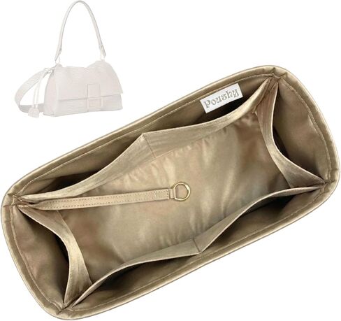 Luxe Silk Purse Organizer compatible with Fendi Mamma Baguette Organizer — Perfect Fit, Full Coverage, No Bulky, Reinforced Base, Premium Quality (Black, for Medium Mama Baguette) in Saudi Arabia