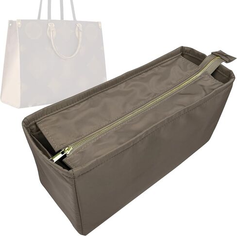 Organizer for OnTheGo PM/MM/GM/BB/East West, Bag Insert Nylon Water Resistant Material with Zip Cover (GM, Burgundy) in Saudi Arabia