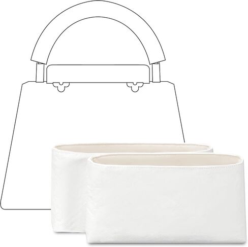 Purse Organizer Insert Compatible with LV Capucin MM Bag, Insert Size 10.6 x 4.7 x 1.9 Inches, Custom Fit Lightweight Handbag Organizer with Spill-Resistant Lining (Craie) in Kuwait