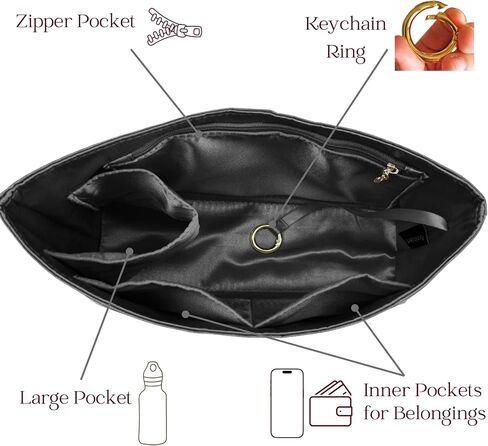 Premium Lightweight Organizer for Coach Chelsea (30, Beige), Satin Silk Interior, Water-resistant DupontPaper Exterior, Hobo Handbag Insert in Saudi Arabia