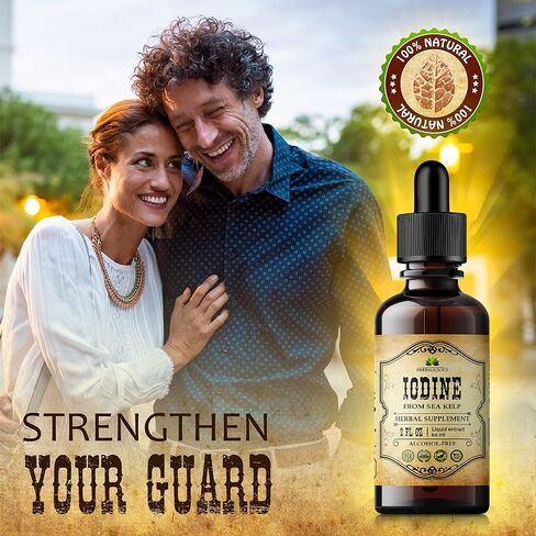 HERBALICIOUS Iodine Drops – Natural Iodine Liquid from Sea Kelp – Thyroid Supplement for Energy, Digestion & Immune Support – Organic Non-GMO Formula – 2 fl oz in Saudi Arabia