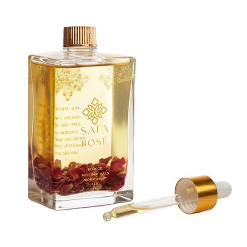 SAFA Rosé Organic Rose Oil Perfume Roller | Bulgarian Damask & Indian Rose Petals | 10 mL Long Lasting Perfume Oil for Women & Men | Non-Toxic, Alcohol-Free & Travel Friendly in Kuwait